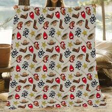 Retro Western Cowboy Theme, Cowboy Boots, Cowboy Hats, Cacti, Feather Design Patterns, Modern Home Style,Super Soft Flannel Printed  Blanket,As Birthday Gifts, Family, Wedding, Souvenir Blankets, Polyester Blankets Suitable For All Seasons, Washable, Machine Washable, Lightweight, Breathable, Comfortable, Warm, Unique, 280gsm For Him, Her Personalized Ideal Gifts For Her, Him, Family, Boyfriend, Girlfriend, Father, Family, Mother, Lover, Daughter, Son, Grandfather, Grandmother, Teacher,Doctor, Nurse,Friend, Classmate, Pet.Perfect Nap, Camping, Travel, Home, Daily Life, Office Decoration, Birthday, Anniversary, Valentine's Day, Thanksgiving, Graduation Season,Christmas, Halloween, Mother's Day, Father's Day, Wedding, New Year Gifts ,Sofa,Bed,Car,Bedroom,Living Room,Office,  Outdoor Camping, Beach,Wall Decoration - 多色24 - 查看 4