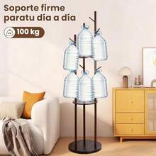 XGYPercero de Pie Gi Percero para Ropa con 3 Estantes y 9 Gancos 40*40*165  Ro y Fácil de Montar Percero de Pie Organizador para Entrada Dormito y Sala Marrón - Marrn - Ver 4