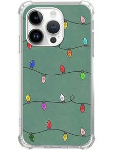 Funda de luces navideñas compatible con 15 Pro, linda funda verde navideña para 15 Pro, funda protectora de TPU con parachoques, funda creativa de dibujos animados, a prueba de golpes y resistente a caídas, adecuada para 17/17ProMax/iPhone16/16Plus/16Pro/16ProMax, iPhone15/15Plus/15Pro/15ProMax, iPhone14/14Plus/14Pro/14ProMax, iPhone13/13Pro/13ProMax, regalo perfecto para novia, novio, Día de San Valentín, Navidad - transparente - Ver 6