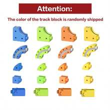 3D木制轨道积木套装，含火车和交通标志，STEM玩具，神奇轨道立方体积木，电动高速铁路火车，适合3-8岁男孩女孩，生日派对礼物，62件USB可充电电动火车，高速铁路轨道车玩具（颜色随机） - 彩色 - 查看 5