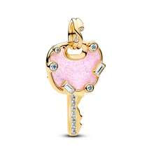1pc Silver-Plated Heart Shaped Keychain Pendant, Suitable For Bracelet/Necklace DIY Gift - Multi-color a - View 6