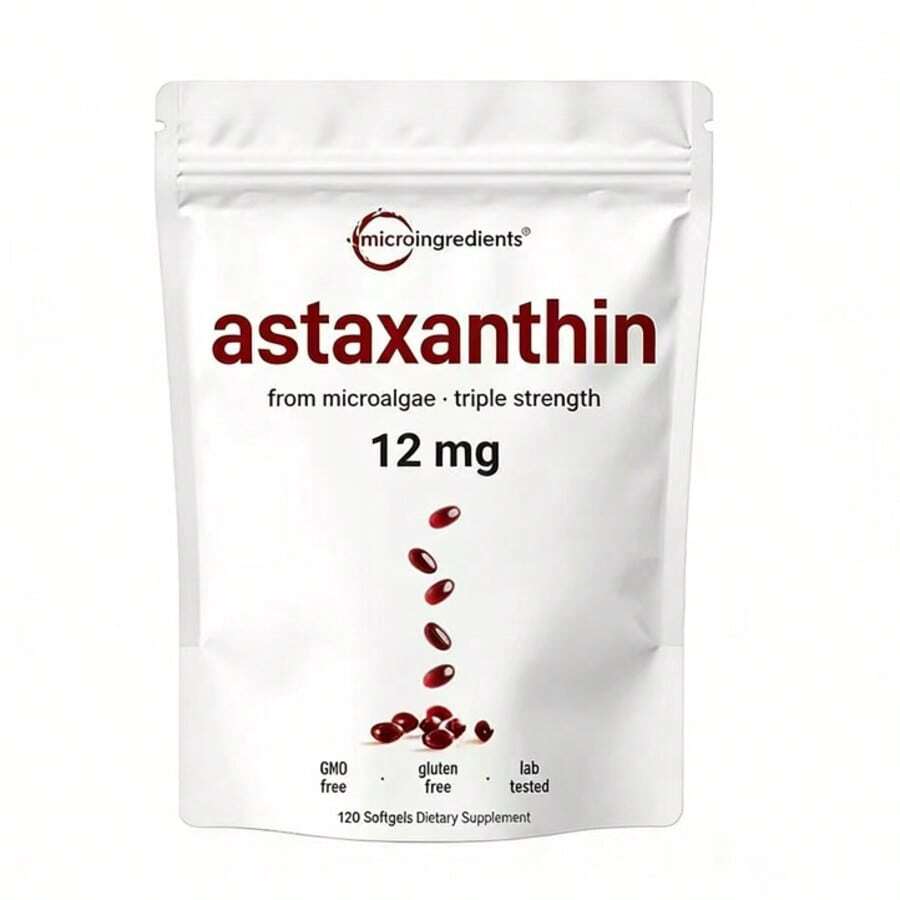 Miriyalyad Astaxanthin 12mg, 120 Softgels | 4 Monthly Supply, Natural Tanning, Fresh Microalgae Source, Easy To Swallow[Free Shipping ](2026 Latest Version) - 1PCS - 查看 1