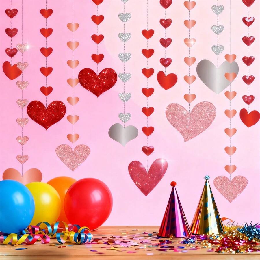 Adorno colgante, decoración romántica de corazón, recuerdo de fiesta, decoración del hogar para el Día de San Valentín o cumpleaños. - vistoso - Ver 1