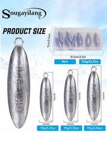 SOUGAYILANG Teardrop Fishing Lead Sinkers Set | Streamlined Low-Resistance | Smooth Surface (Line-Friendly) | Storage Case Included For Rocky/Weedy Bottoms