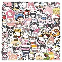 SANRIO 100 miếng dán trang trí hình hoạt hình dễ thương hỗn hợp Mymelody, Cinnamoroll, HelloKitty, Pochacco, Kuromi, đồ dùng làm sổ lưu niệm, văn phòng phẩm, nhãn dán vui nhộn, nhãn dán laptop, nhãn dán điện thoại Kindle. - 100 CÁI - Xem 8