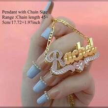 Custom Double-Layer Corrosion 1-3NK Necklace,  Custom Name Necklace, Layered 3D Hip-Hop Style Two-Tone Personalized Nameplate Necklace, Women's Gift Jewelry - Nhiều màu - Xem 3