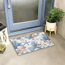 1件海洋风格海星图案超细纤维浴室地垫，防滑超柔软浴室垫，门垫，浴室吸水垫，可机洗，低绒毛，TPR背衬，针织面料，适用于浴室、卧室、厨房、入口、室内外使用，浴室配件和装饰，完美的乔迁新居礼物。 - 彩色 - 查看 6