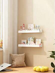1件装极简主义壁挂式储物架，木质家居/儿童房悬浮书架，客厅壁挂式木质储物架