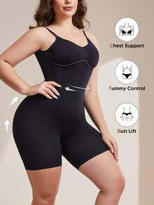 1pc Women's Backless Breathable Shapewear Bodysuit With Tummy Control And Adjustable Straps, Suitable For Layering - Black - View 5