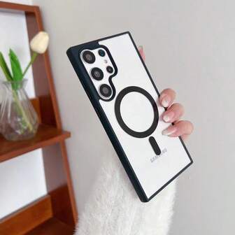 Coque de téléphone magnétique compatible avec Galaxy A56/A15/A16/A17/S24 Ultra/S25 FE, convient également aux coques de téléphone magnétiques pour recharge Galaxy A16 A56 A06 A36 A26, ainsi qu'à la coque de protection ultra-fine en acrylique transparent pour Galaxy A15 A55 A14 A54 S25 Ultra S24 Ultra S23 Ultra S22 Plus S21 FE S25 FE, coque de protection en acrylique, cadeau de Noël, cadeau d'Halloween, coque de téléphone anti-chute