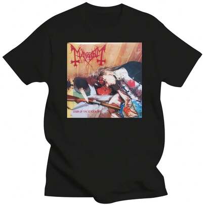 New Popular Mayhem Dawn of The Black Hearts Men's Black T-shirt Size New Short Sleeve Round Collar Mens T Shirts Fashion 2018