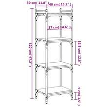 Larryhot Libreria 4 Ripiani Rovere Marrone 40x30x120cm Legno Multistrato, Facile da assemblare, dall'estetica elegante e raffinata, pratica per riporre gli oggetti, la scelta ideale per l'organizzazione e la decorazione domestica - Castano - Visualizzare 8