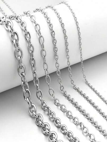 5m/Roll/Pack Stainless Steel Circle Cross O-Shaped Chain, Necklace Tail Chain Bracelet Chain DIY Jewelry Accessories. Perfect For Matching With All Kinds Of Bracelets,Earrings, Necklaces And Other Jewellery, Jewellery Making Supplies,Beads For Jewelry Making,Bracelet Making Kit,