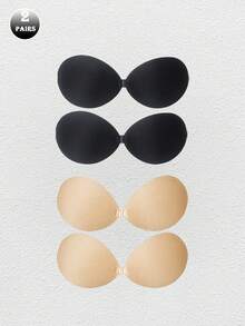 1/2/4 piezas Sujetador adhesivo invisible sin tirantes con efecto push-up, adecuado para vestidos sin espalda, cubiertas adhesivas reutilizables para pezones, lencería para bodas de verano - Multicolor - Ver 30