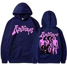 Kpop Katseye Member Classic Hoodies Korean Fashion Pop Music Aesthetic Sportwear Men Women Fleece Oversized Tracksuit Streetwear - 藏蓝色 - 查看 6