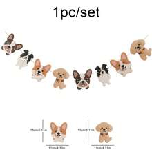 Cờ kéo hình chó cưng, phụ kiện trang trí tiệc sinh nhật, thích hợp cho các giống chó Pomeranian, Corgi, Beagle, Poodle, Golden Retriever, Labrador, Bulldog. - Nhiều màu - Xem 4