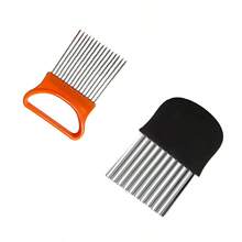 Stainless Steel Onion Needle, Meat Tenderizer, Multi-Function Onion Clip Slicer, Potato Clip Slicer, Tomato Slicer, Onion Fixing Holder, Fruit & Vegetable Slicer Kitchen Tools - Multicolor - View 14