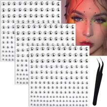 唇钉、Y2K风格假穿孔饰品（鼻钉、眉钉）、无穿孔银色肚脐贴纸、朋克Y2K妆容贴纸（男女通用） - 銀色 - 查看 3