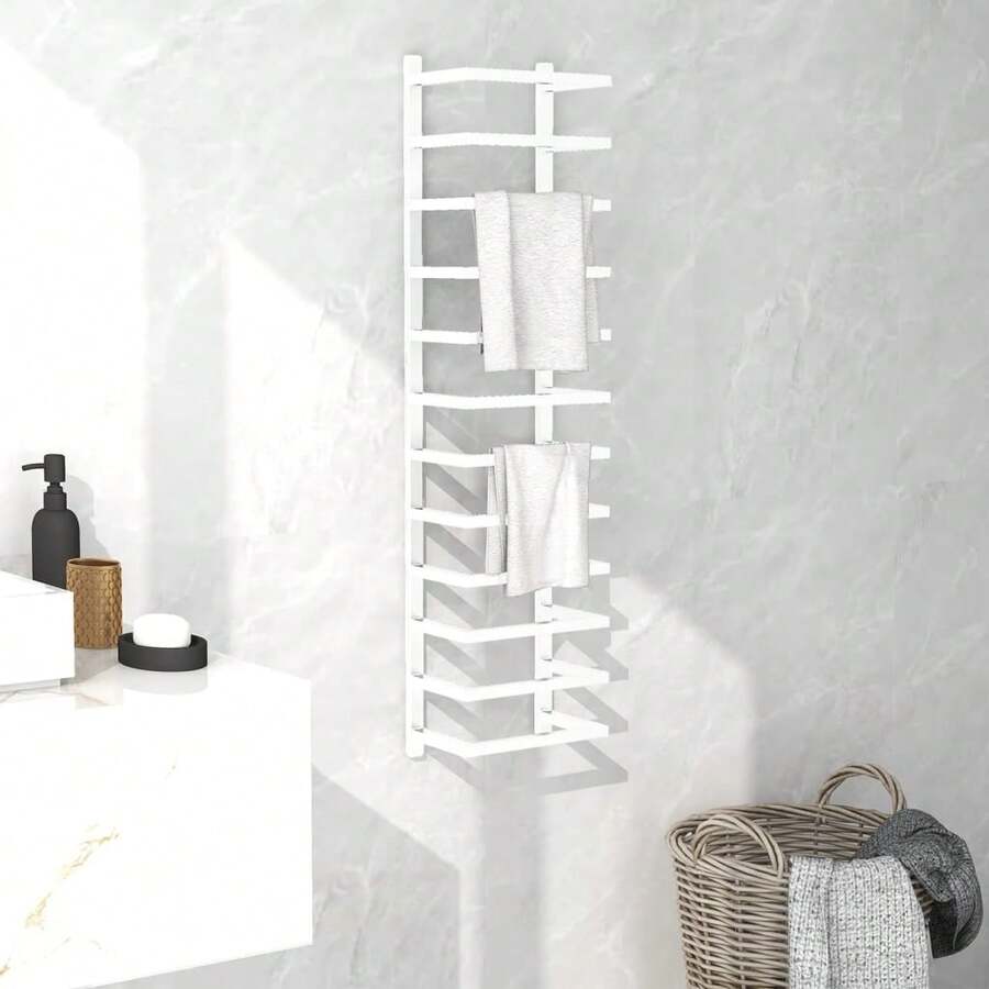 vidaXL Servilleta Porte blanca 24x12x96 cm acier - Blanco - Ver 1