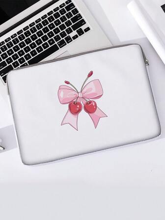 Bowknot Pattern Printed Laptop Sleeve, Laptop Fabric Cover Accessories, Soft Laptop Sleeve, Soft Laptop Cover, Laptop Cover, Tablet Cover, Pouch, Laptop Zipper, Computer Cover, School & Business Office