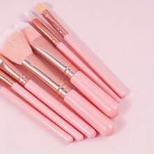11pcs Beginner Makeup Brush Set, 7pcs Soft Makeup Brushes, Wet & Dry Makeup Sponge, Multi-Functional Powder Puff, Suitable For Face, Full Set Colorful Makeup Brushes Including Contour Brush, Blush Brush, Eye Blending Brush, Eye Shadow Brush, Refreshing Hands, Universal Daily Makeup Tools, Suitable As Gift For Women - 粉色 - 查看 3