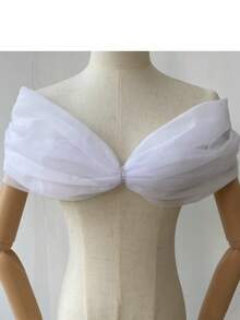 100cm Detachable Women Shawl, Suitable For Wedding Bride Dress, Boat Neck, Backstrap