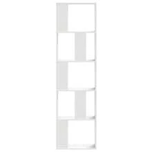 Larryhot Librería 5 niveles madera ingeniería blanca 45x23,5x162,5 cm, Fácil de montar, elegante y hermoso, y conveniente para almacenar artículos, es una opción ideal para el almacenamiento y la decoración del hogar. - Blanco - Ver 3
