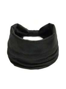 1 pieza Diadema deportiva de yoga estilo bohemio, diadema ancha de unicolor y estampado de leopardo para mujer, accesorios para el cabello, herramientas para el cabello, accesorios de belleza, accesorios para cabello rizado para mujer, otoño, viaje, accesorios para el cabello, regalos, regalos para mujeres, artículos para el cabello, rellenos de calcetines - Negro - Ver 9