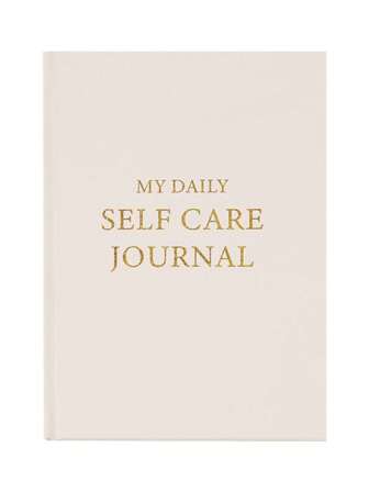 MIN DAGLIGA SJÄLVVÅRDSDAGBOK Beige guldpräglad självvårdsdagbok för daglig humörspårning