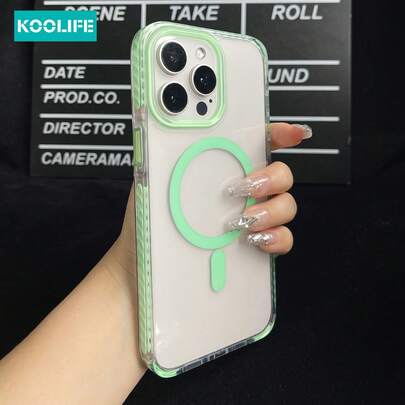 Koolife 1 件高透明度 2.0 毫米 PC 背板，带磁性无线充电、可拆卸挂绳孔支架、侧面彩色镶嵌、模制镜头框架、全覆盖手机保护壳，兼容 17 ProMax/17/17 Pro/17 Air/16/16 Pro/16 Plus/16 ProMax/11/11 Pro/11 ProMax/12/12 Pro/12 ProMax/13/13 Pro/13 Plus/14/14 Pro/14 Plus/14 ProMax/15/15 Pro/15 Plus/15 ProMax