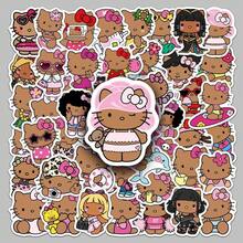 SANRIO 50张黑色贴纸 - 创意涂鸦贴纸，适用于日记本、电脑、水瓶、剪贴簿等，趣味贴纸，笔记本电脑贴纸，Kindle手机贴纸 - 50件 - 查看 5