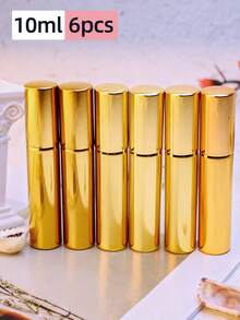 6PCS 10ML Portable UV Glass Refillable Perfume Bottle With Aluminum Atomizer Spray Bottles Sample Empty Containers
