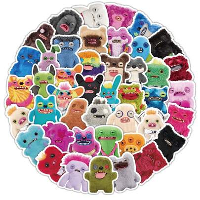 50pcs Funny Cartoon Monster Graffiti Stickers, Abstract Quirky Style, Waterproof Reusable Material, Suitable For Motorcycle Helmet, Car, Gift Box, Envelope, Graffiti Stickers, Guitar, Laptop, Luggage, DIY Crafts, Helmet Stickers, Gamer Stickers, Laptop Stickers, Games, Planner Stickers, Stickers For Bicycle, Gamer Birthday Party, Gamer Party, Office Decor