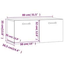 Larryhot Mobile a Parete Bianco Lucido 80x36,5x35 cm Legno Multistrato, Facile da assemblare, dall'estetica elegante e raffinata, pratica per riporre gli oggetti, la scelta ideale per l'organizzazione e la decorazione domestica - Bianco - Visualizzare 9