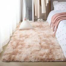 Soft Long Pile Carpet For Bedroom & Living Room, Tie-Dye Beige, Fluffy & Soft, Bedside Rug, Long Plush Carpet, Non-Shedding, Suitable For Girls Room Decor - Multicolor - View 11