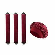 免加热卷发器，女士免加热过夜卷发套装，柔软睡眠卷发器，免加热大号卷发器套装，含发帽和长发钩 - 彩色 - 查看 12