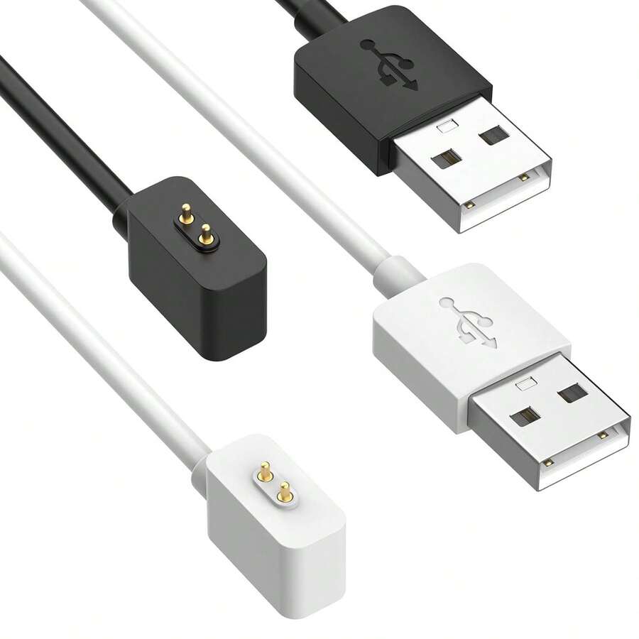 FCV 1个装磁吸式充电器，兼容小米手环10/9/8，替换智能手表充电器，1米，适用于小米手环8/9/10健身追踪器（黑色/白色，1米）