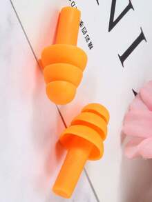 10pcs/5pcs/2pcs/1pair Spiral Rubber Earplugs, Creative Solid Color Random Color Noise Cancelling Earplugs, Suitable For Bedroom, Travel, Office, School, Back To School Supplies - Multicolor - View 2