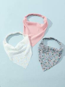 3件套女士简约印花发带、围巾、发饰套装，粉色、白色、蓝色可选，适合日常、节日、派对、情人节等场合，是送给朋友的理想礼物。 - 彩色 - 查看 6