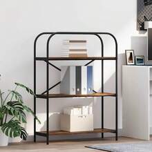 Larryhot Estante de libros Roble ahumado 80 x 30 x 109 cm, Fácil de montar, elegante y hermoso, y conveniente para almacenar artículos, es una opción ideal para el almacenamiento y la decoración del hogar. - Marrón - Ver 1