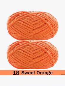 1/2包天鹅绒柔软纱线，50克/包，60米/包，手工DIY编织中等粗细纱线，冰棒纱线，粗涤纶柔软编织纱线，适合DIY工艺品 - 彩色 - 查看 70