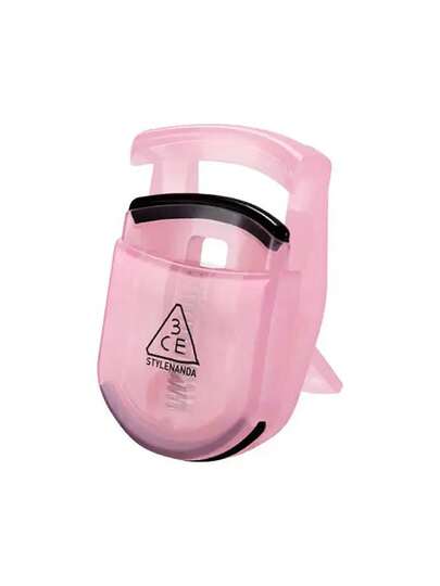 3CE Pink Portable Wide-Angle Eyelash Curler, Makeup Tool, Reusable Mini Makeup Accessory