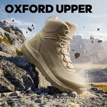 Men's Tactical Hiking Boot Lightweight Cushion Sole Boots for Work All Day Side Zipper Motorcycle Combat Military Boot Arch Support 8 Inches Terrascope - Caqui - Ver 10