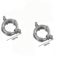 2个不锈钢可调节弹簧扣，10-18毫米圆形弹簧钩，适用于DIY珠宝制作，项链、手链、脚链，也可单独佩戴，时尚珠宝连接器，防水镀金 - 彩色 - 查看 16