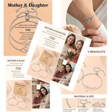 Pulseras de corazón infinito a juego para mamá e hija joyería de Navidad día de San Valentín regalos de cumpleaños para mamá e hija - azul real - Ver 3