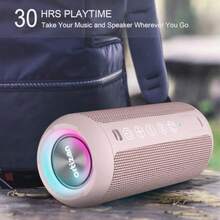 Ortizan Altavoz Bluetooth Bleutooth Box con luz LED Mini Caja de música portátil con función Manos Libres protección IPX7 contra el Agua y Sonido Envolvente de 360° Altavoz inalámbrico para - Rosa. - Ver 8