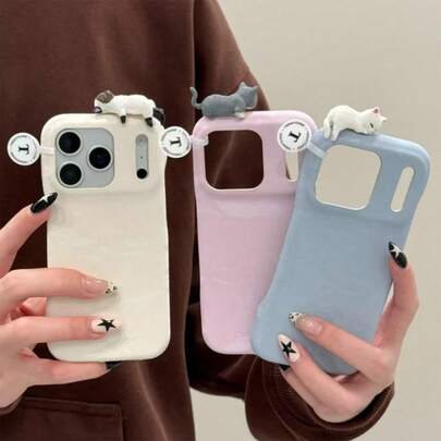 1pc Phone Lanyard, Cat Phone Charm, Mini Kitten Phone Decoration, Phone Accessories, Smartphone Keychain,Phone Charms,Phone Accsesories,Kindle Acceseries,Phone Case Decorations, Car Ornaments, Cat Decorations, Suitable For Christmas