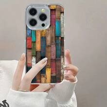 Tablas de madera pintadas de colores diversas.Funda de teléfono magnética Funda para teléfono con escena de naturaleza encantada. El regalo perfecto para cualquier ocasión. Compatible con fundas - Succión magnética transparente - Ver 2
