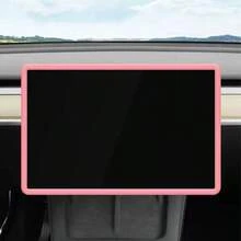 1pc Silicone Protective Frame For Tesla New Model 3 Center Console Screen, Anti-Collision Interior Protection Cover, Silicone Screen Protector And Car Interior Kit, Center Console Silicone Protective Frame, Car Interior Anti-Collision Protection, Car Accessories, Women's Car Accessories, Car Decor