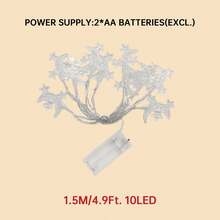 1 包电池供电开斋节大型月亮和三颗星星串灯，10/20/30/40 个 LED 灯珠，适合家居卧室、树木、庭院、露台、花园、派对、婚礼、生日、节日装饰 - 彩色 - 查看 12